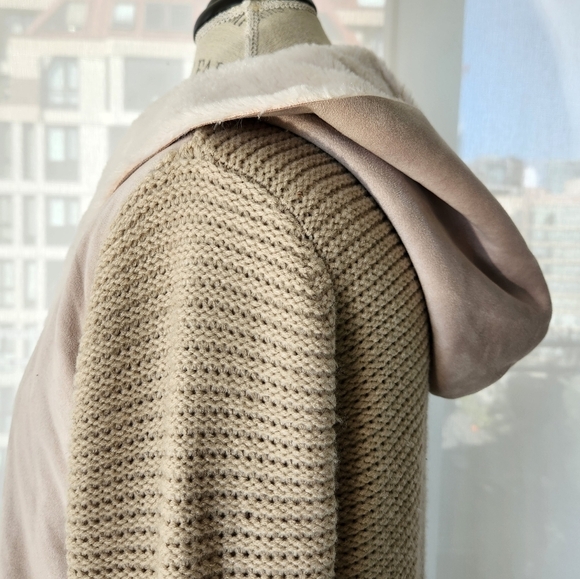 Tan Knit Hoodie Cardigan - Picture 7 of 10